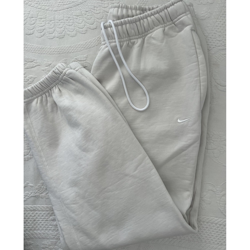 Nike NRG Solo Swoosh Fleece Pants Womens XL Phantom White CW5565-030 Joggers